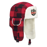 Polyester / Wool with Berber Fleece Earflaps~Winter Bomber Hat with Earflaps (Lumberjack)