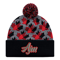 Acrylic, Cuff Toque (Maple Leaf, Pom Pom 8cm)